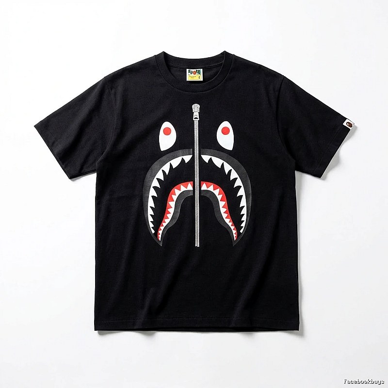 Bape Shark series black short-sleeved shirt