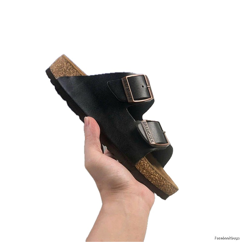 BIRKENSTOCK Casual Two-buckle Black Slides