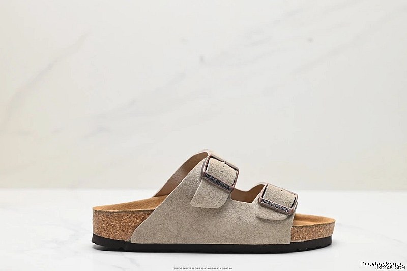 BIRKENSTOCK Double-Buckle Casual Sand-colored Slide Slippers