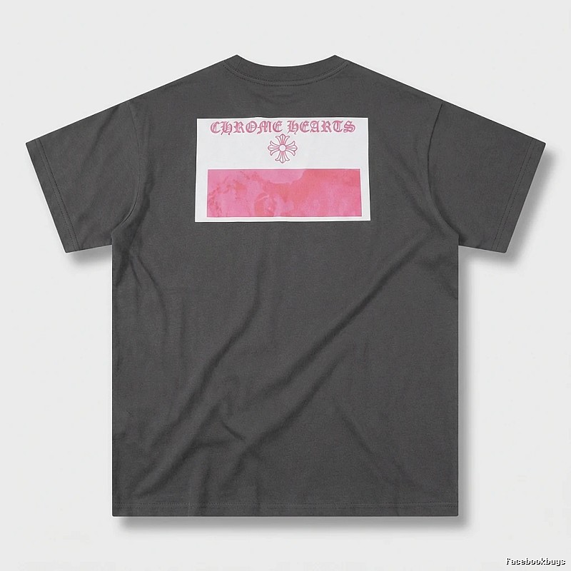 Black T-shirt with Chrome Hearts print style