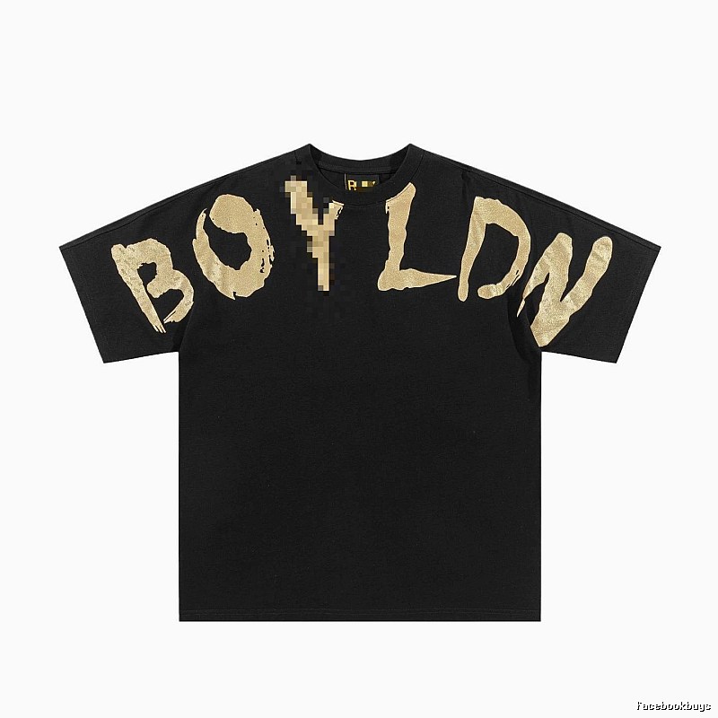 BOY Gold Foil Printed Street Style Black T-Shirt