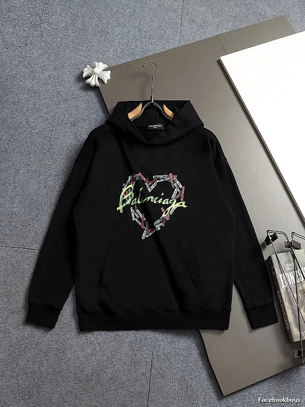 Broken Hearts Black Hoodie with Colorful Heart Hoodie for Cold Weather