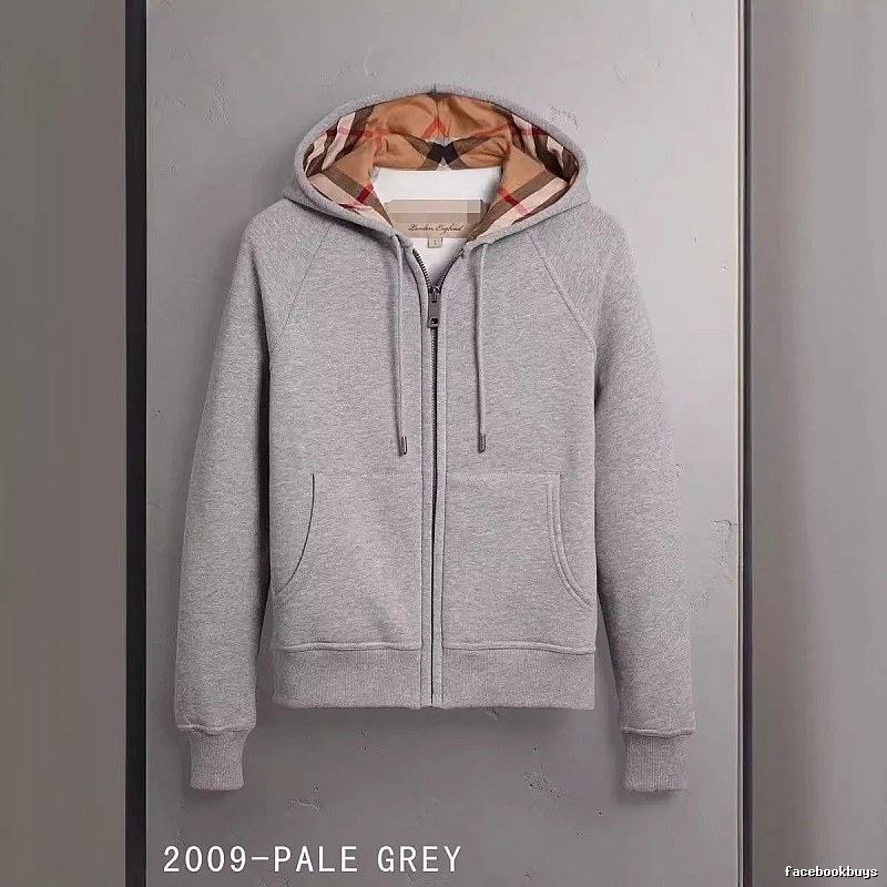 Burberry Casual Zip hoodie Gray Zip Check for Streetwear Looks