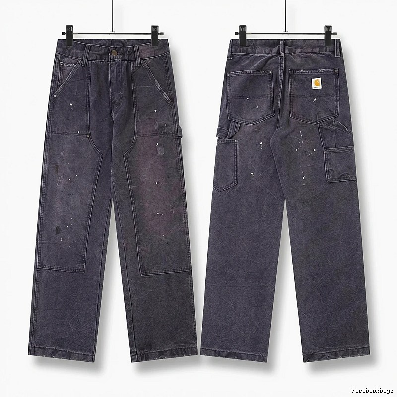 Carhartt workwear-style dark denim jeans
