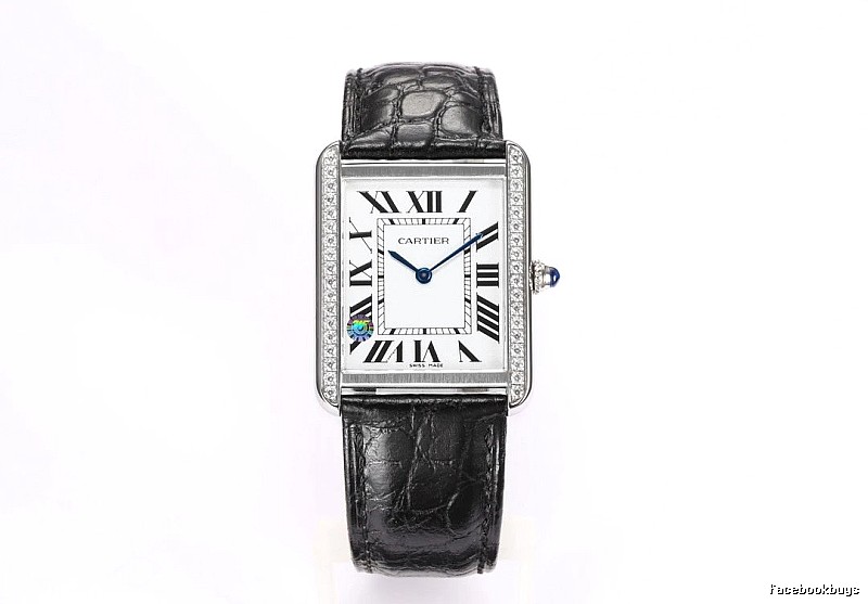 Cartier Tank-Style Dress Watch Travel Edit in Silver And Black