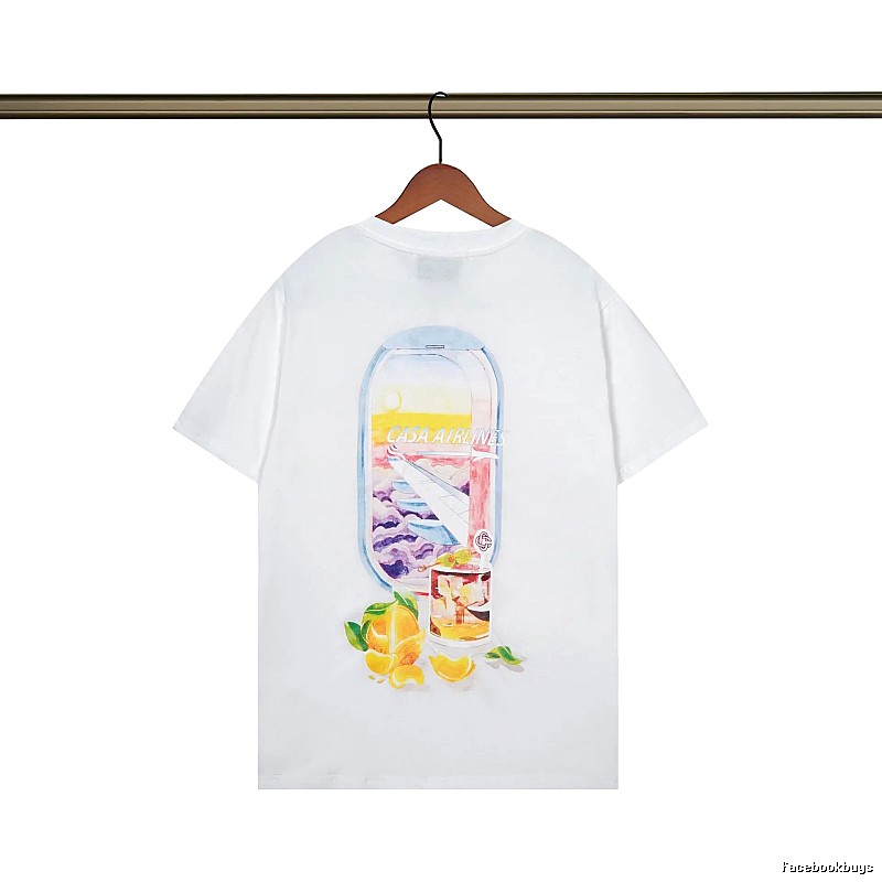 Casablanca Aviation Series Trendy Brand White T-shirt