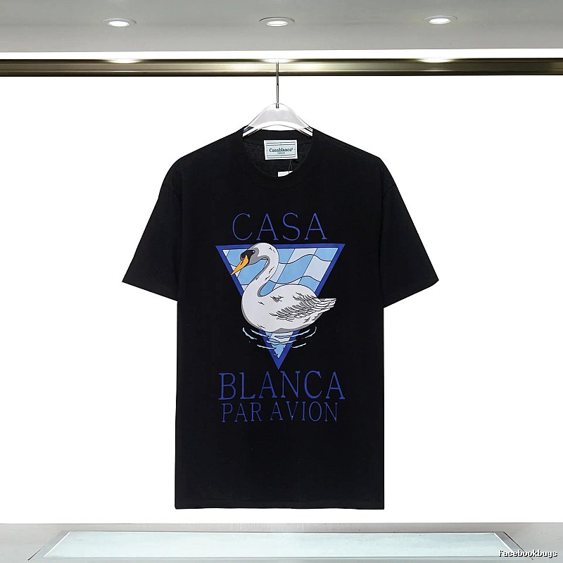 Casablanca black T-shirt with swan print