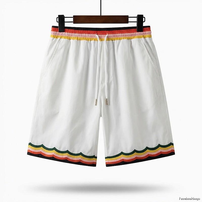 Casablanca Colorful Stripe White Shorts