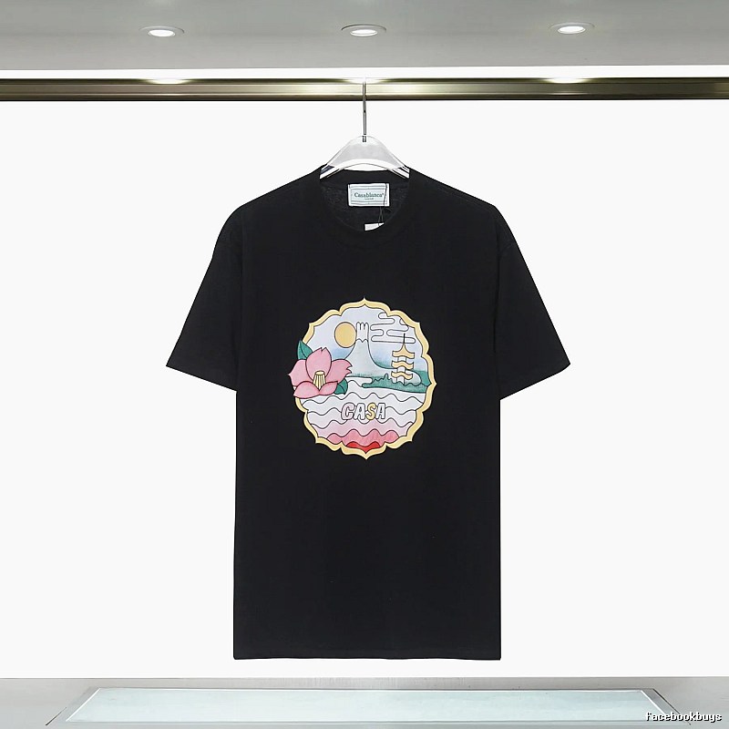 Casablanca Print Retro Style Black T-shirt