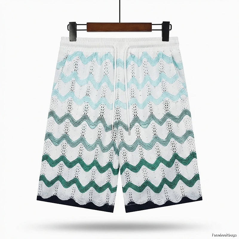 Casablanca Wave-patterned Retro Shorts