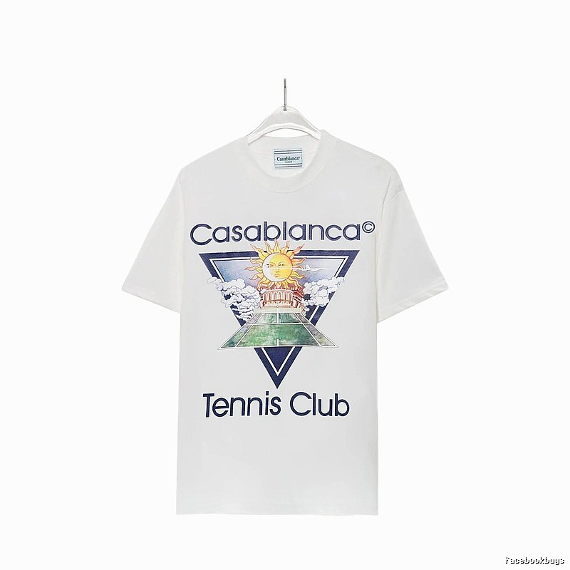 Casablanca White T-shirt with Sun Print
