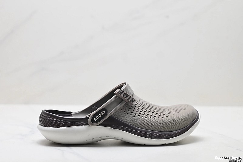 Casual style of Crocs clogs in gray and black
