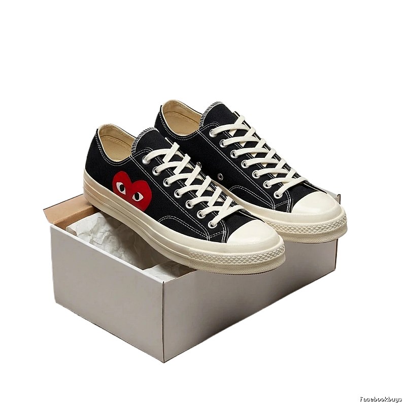 CDG Love Minimalist Black Shoes