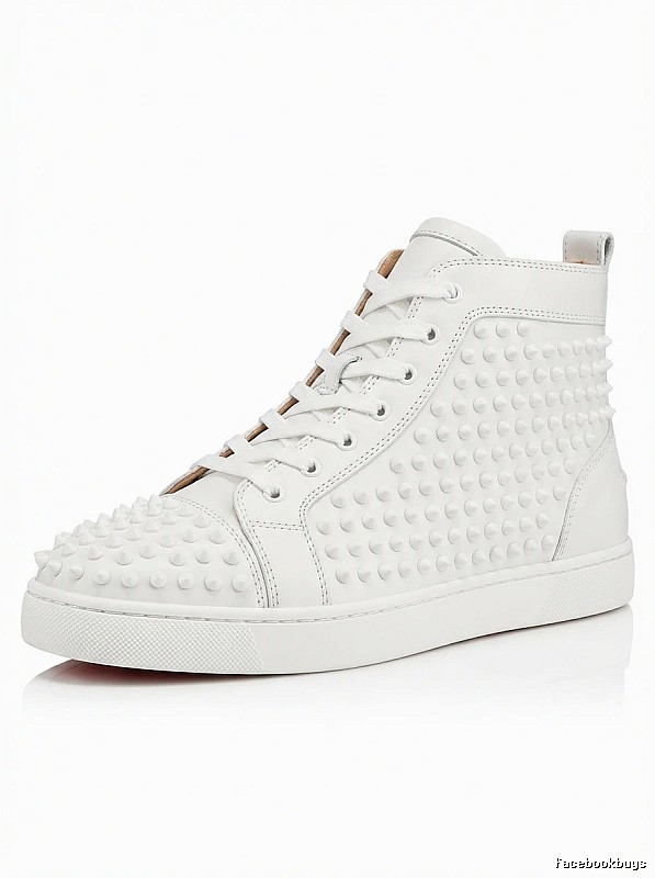 Christian Louboutin rivet trendy and cool white shoes