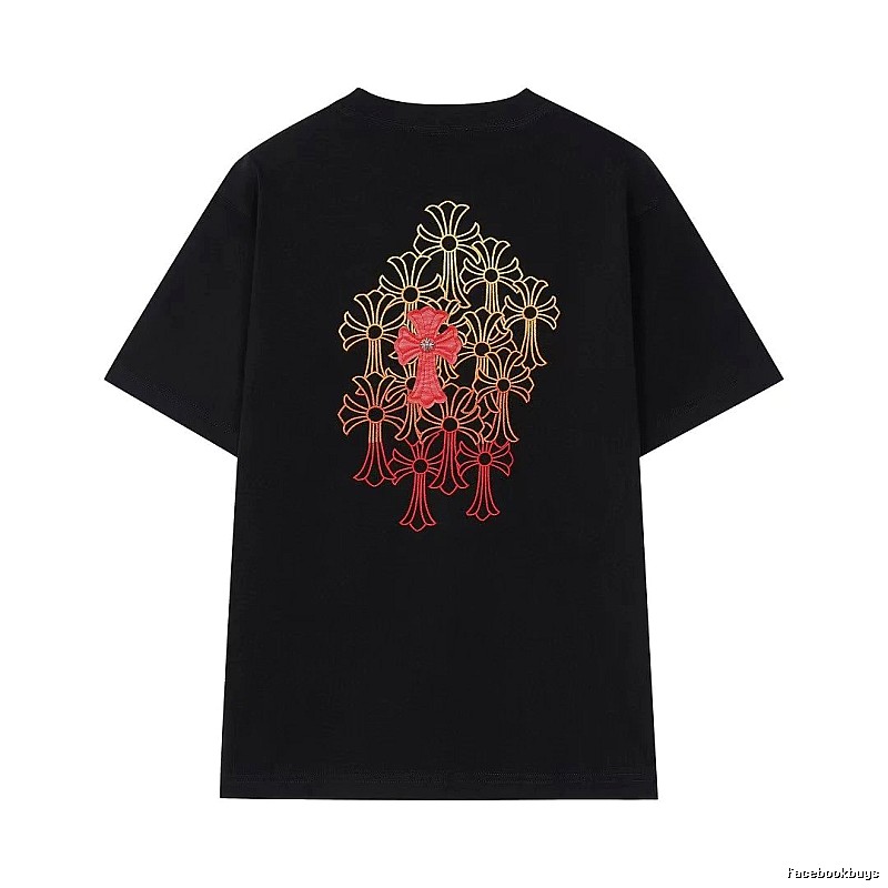 Chrome Hearts Cross Embroidered Street Style Black T-Shirt