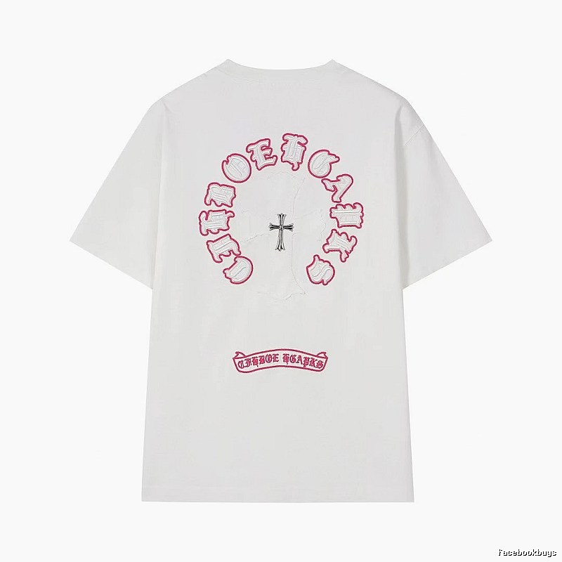 Chrome Hearts Cross Embroidered Street Style White T-Shirt