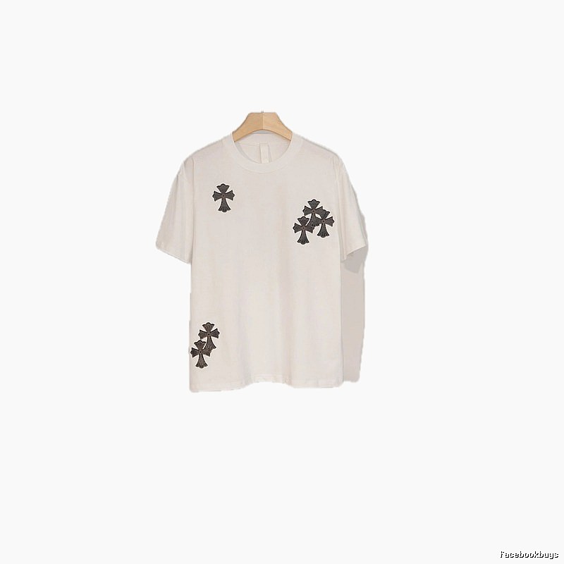 Chrome Hearts Cross Patch Street Style White T-Shirt