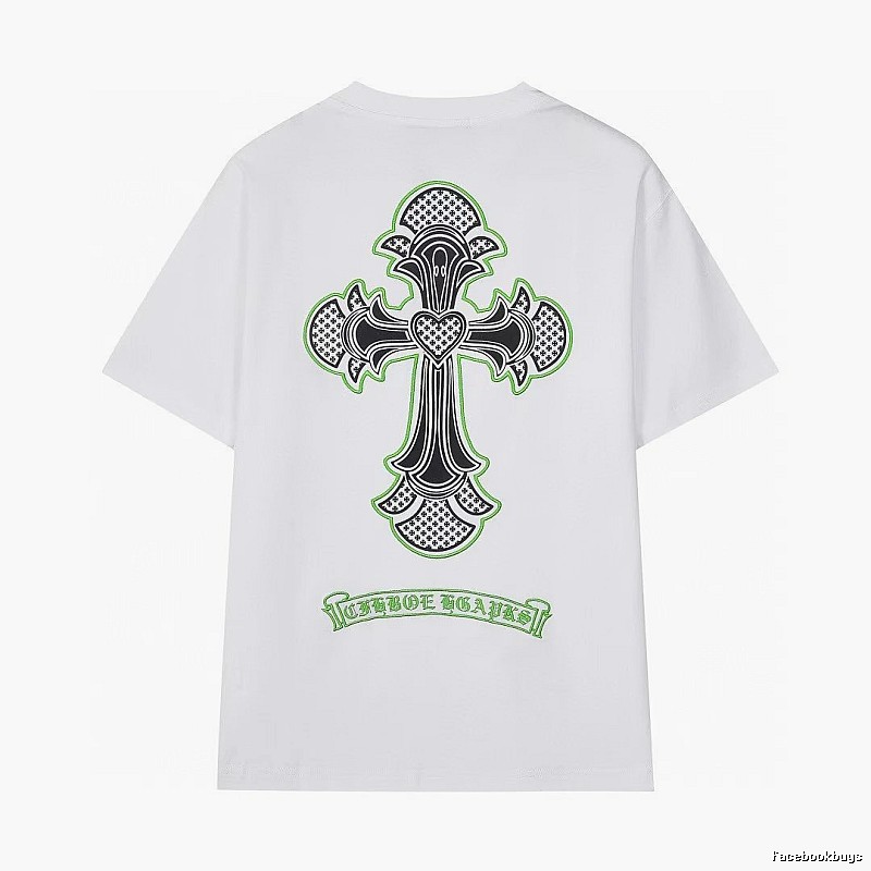 Chrome Hearts Cross Print Street Style White T-Shirt