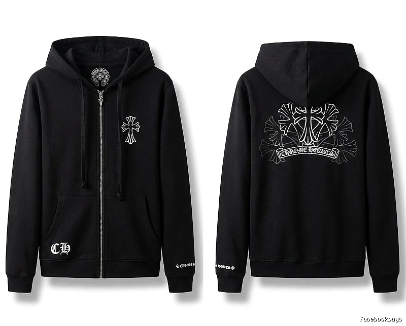 Chrome Hearts Cross Print Style Black Sweatshirt