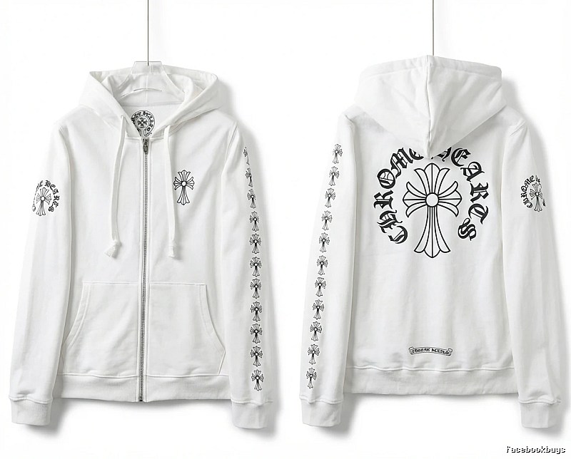 Chrome Hearts Cross Trendy White Hoodie