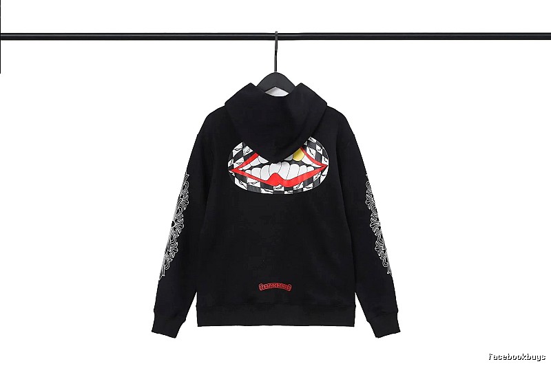 Chrome Hearts Easy Match Cross graphic hoodie Black Blue Cross for Leisure Wear