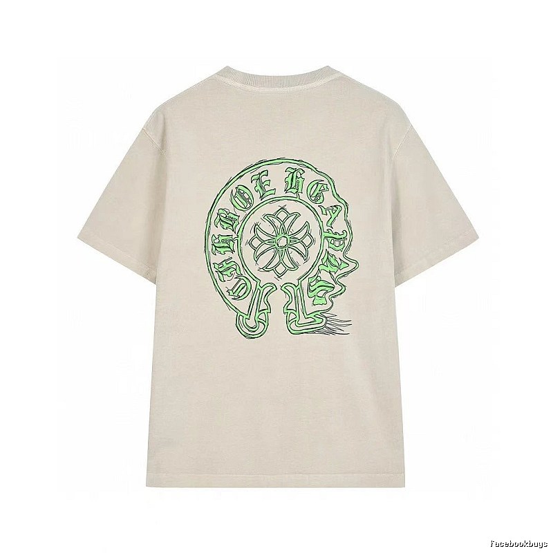 Chrome Hearts Horseshoe Cross Print Street Style Off-white T-shirt