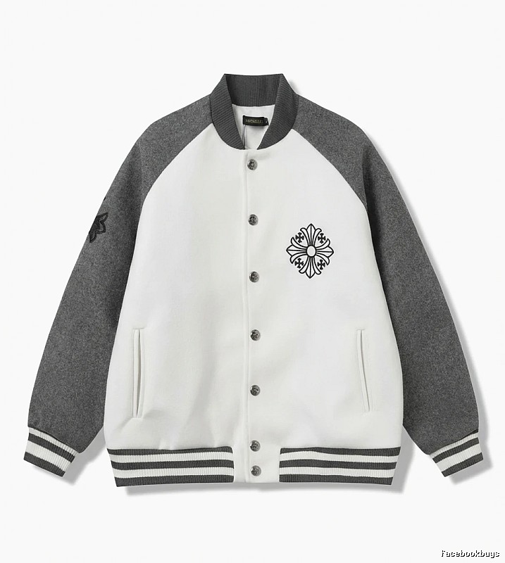 Chrome Hearts Retro Grey and White Collar Jacket
