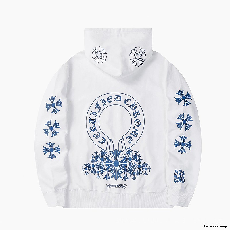 Chrome Hearts Sport Cross graphic hoodie Black Blue Cross for Collection Drops