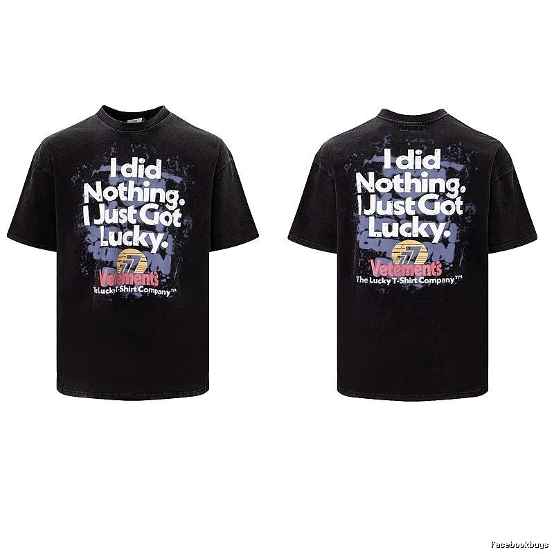 Classic Statement graphic T-shirt Black Colorful Lucky for Daily Styling