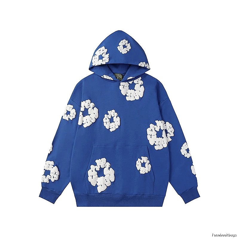 Cobalt Blue Floral Graphic Hoodie