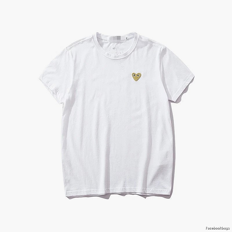 Comme des Garcons PLAY 2021-53 White Style 2153 Heart Logo T-Shirt Commuter Look
