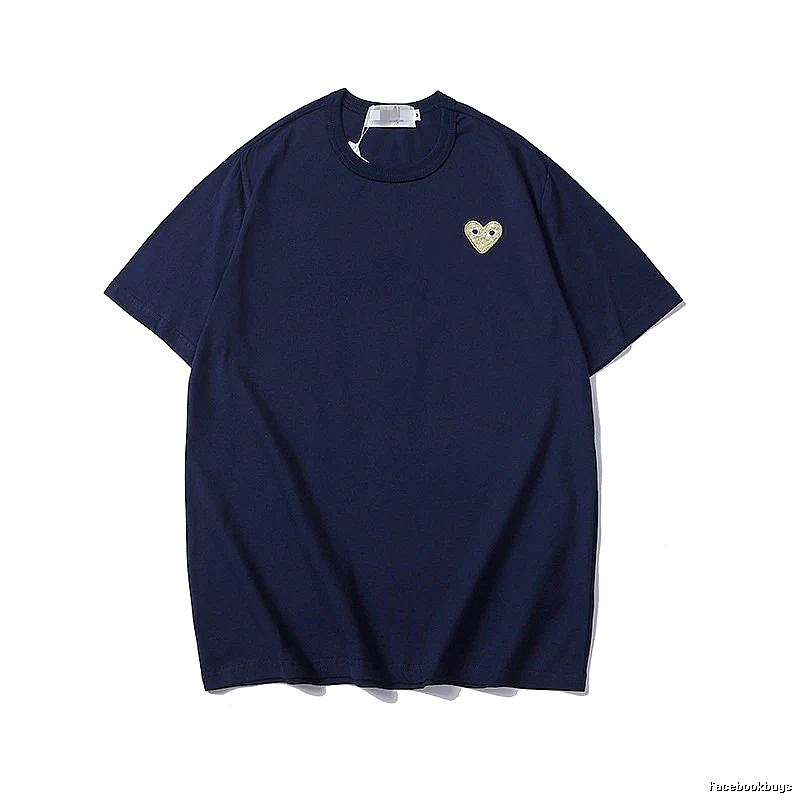 Comme des Garcons PLAY 2023-32 Blue Style 2332 Heart Logo T-Shirt Active Casual