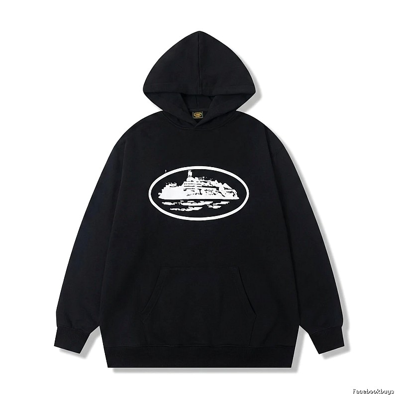 Corteiz black minimalist style hoodie