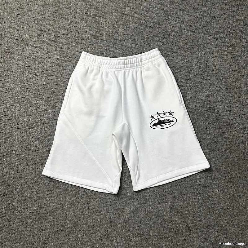 Corteiz Five-Star Trend Brand White Shorts