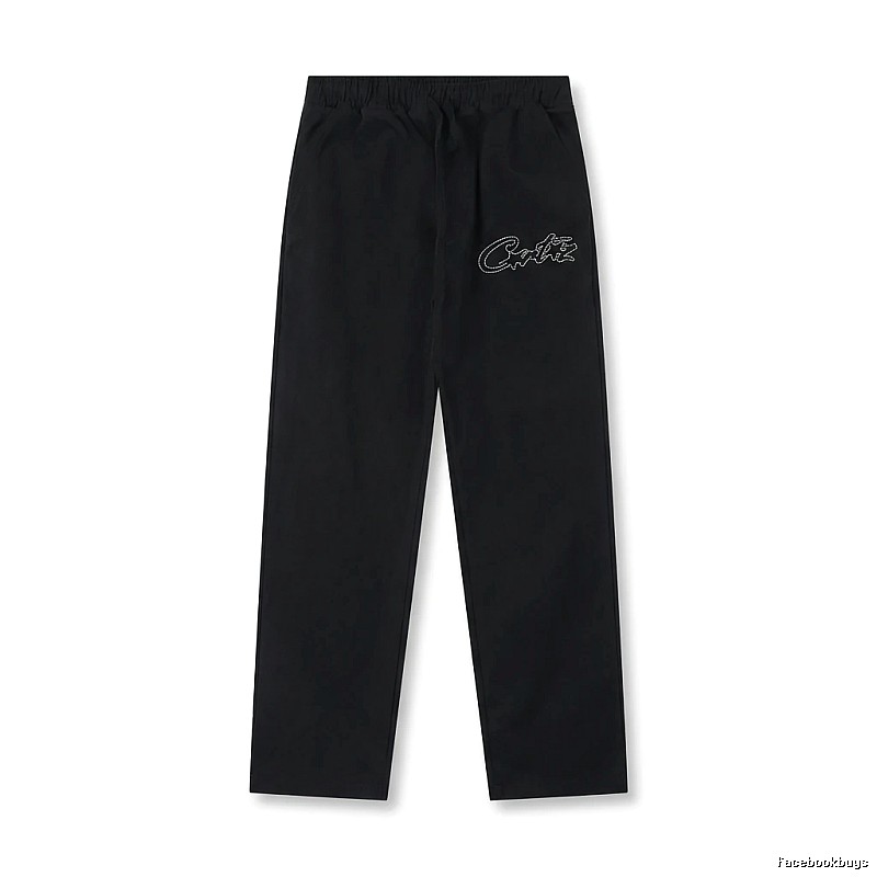 Corteiz minimalist style black long trousers