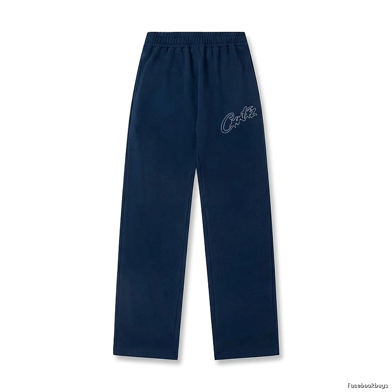 Corteiz simple style dark blue trousers