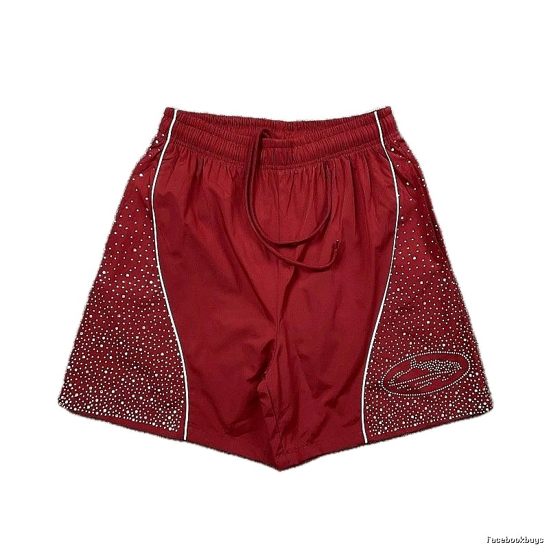 Corteiz Starry Street Style Burgundy Shorts