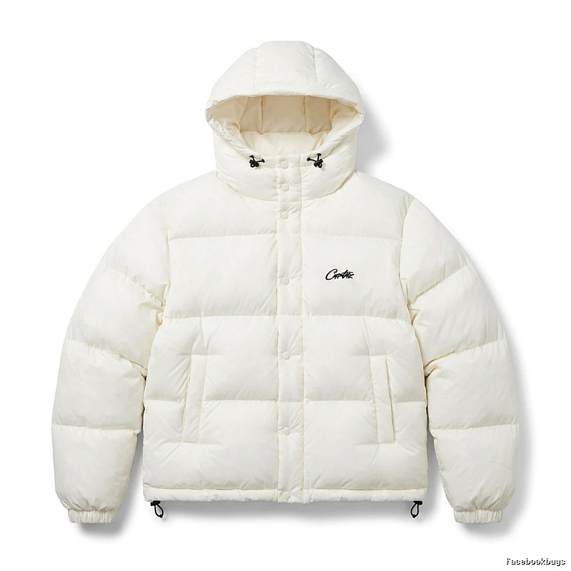 Corteiz trendy brand simple style white cotton-padded coat