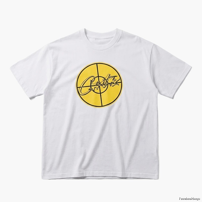 Corteiz Yellow Bullseye Trendy Cool White T-shirt