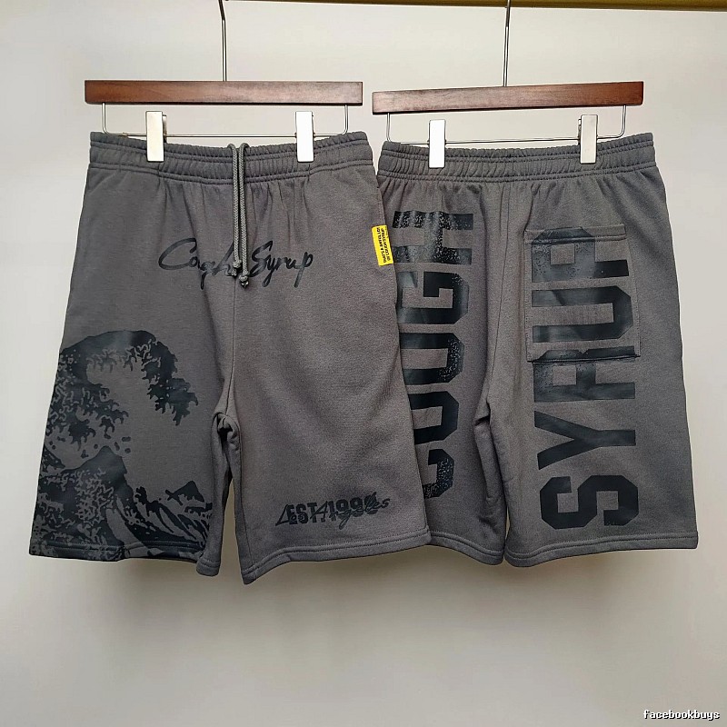 COUGH SYRUP Printed Street Style Grey Shorts