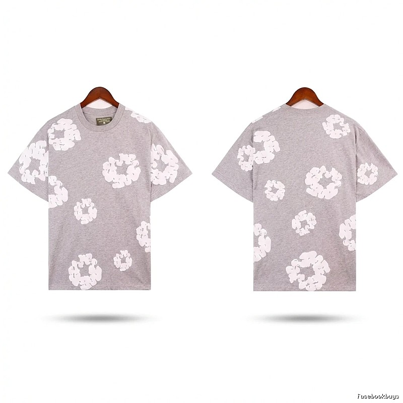 DENIM TEARS Printed Casual Grey T-shirt