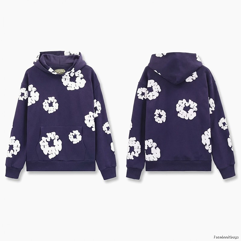 DENIM TEARS Printed Vintage Navy Blue Sweatshirt