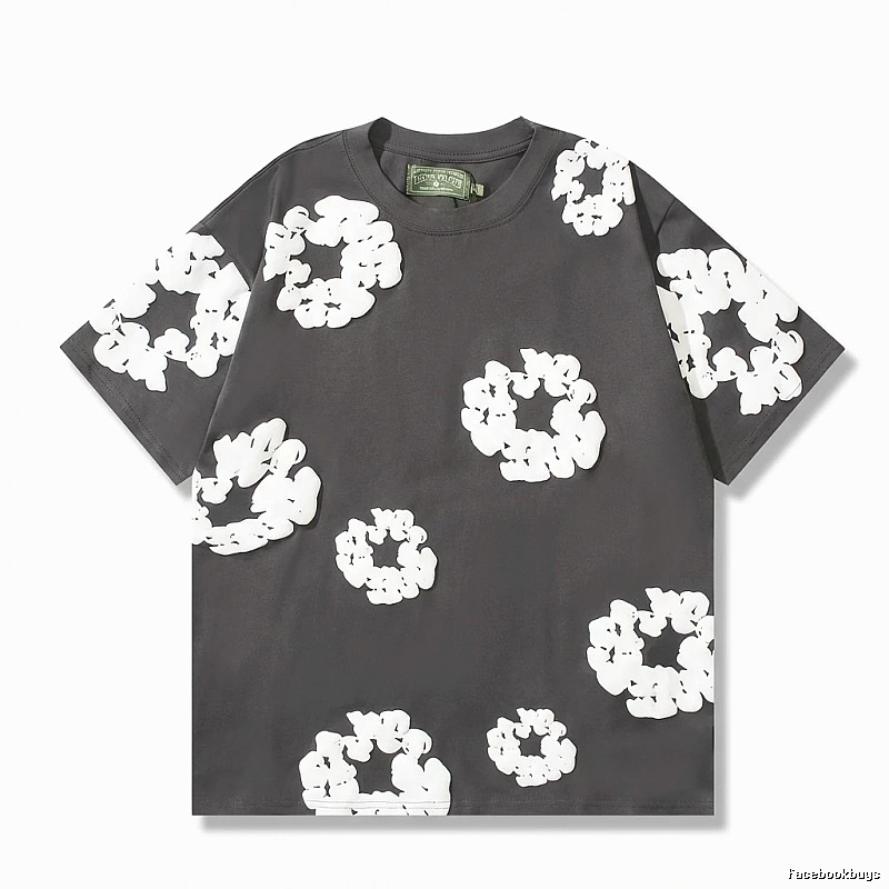DENIM TEARS Three-dimensional Flower Style T-shirt