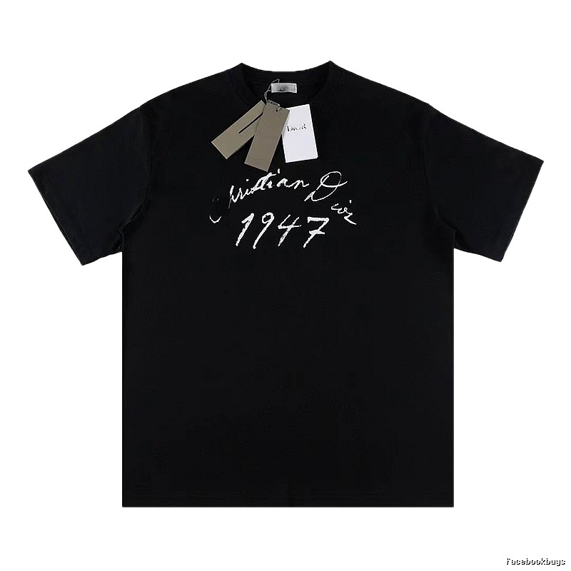 Dior 1947 Collection Handwriting-style Black T-Shirt