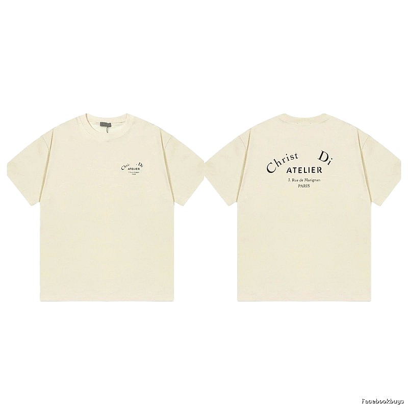 Dior Atelier Minimalist Style Beige Short-sleeve T-shirt