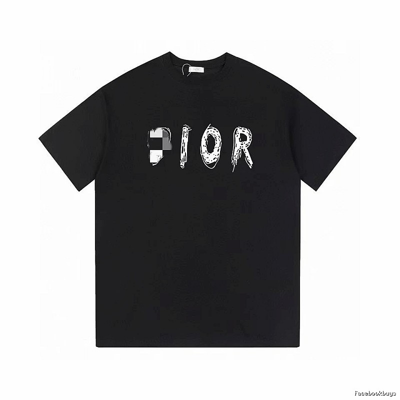 Dior Graffiti Collection Street Style Black Short-sleeve T-shirt