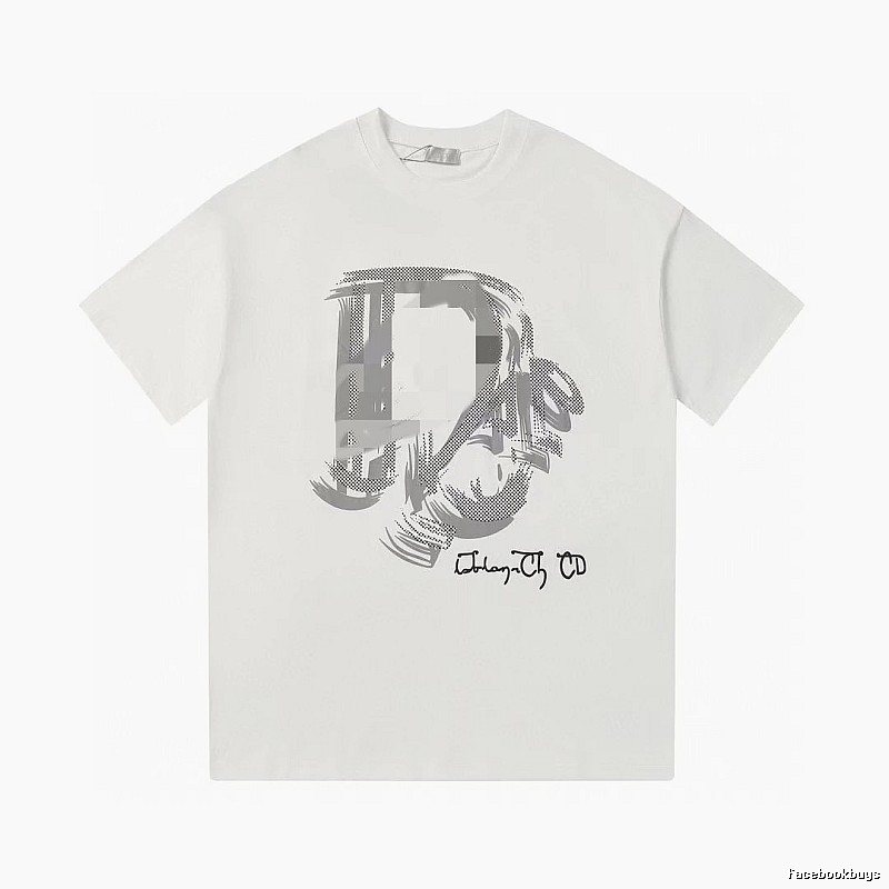 Dior Graffiti Collection Trendy & Cool Style White Short-sleeve T-shirt