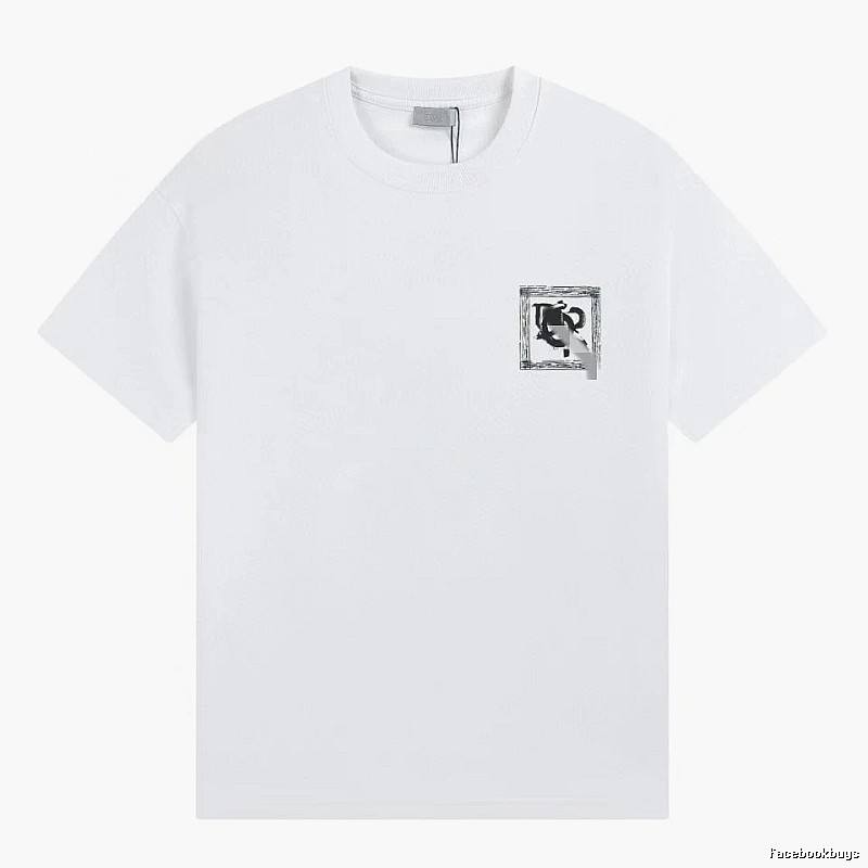 Dior Graffiti Print Minimalist Style White Short-sleeve T-shirt