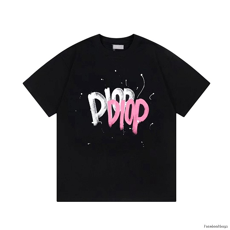 Dior Graffiti Trend Style Black Short-sleeve T-shirt