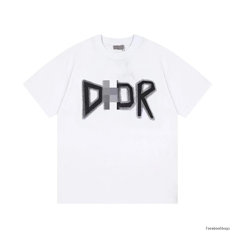 Dior Letter Print Trendy Style White T-Shirt